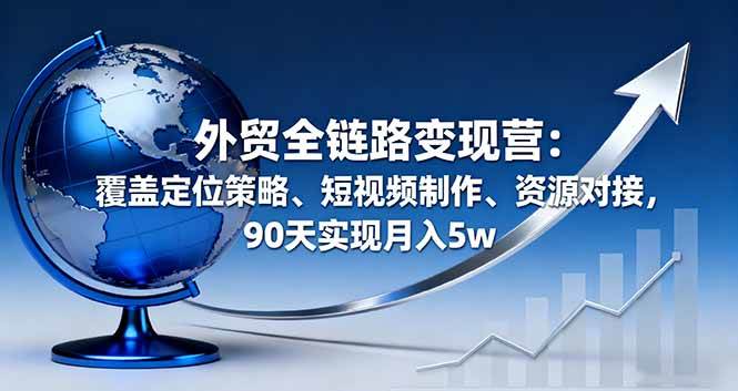 （16173期）外贸全链路变现营：覆盖定位策略、短视频制作、资源对接，90天实现月入5w - 严选资源大全 - 严选资源大全