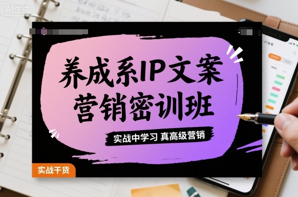 养成系IP文案营销密训班，实战中学习真高级营销 - 严选资源大全 - 严选资源大全