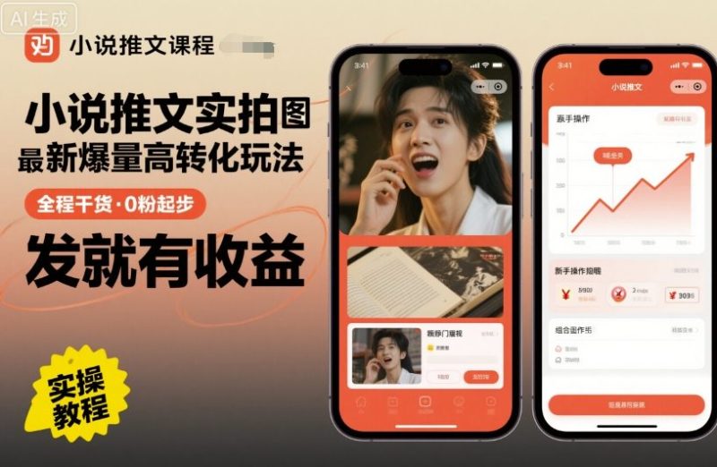 小说推文实拍双图文最新爆量高转化玩法，全程干货，0粉起步，发就有收益 - 严选资源大全 - 严选资源大全