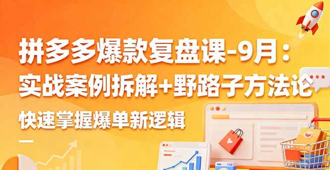 （16176期）拼多多爆款复盘课-9月：实战案例拆解+野路子方法论，快速掌握爆单新逻辑 - 严选资源大全 - 严选资源大全