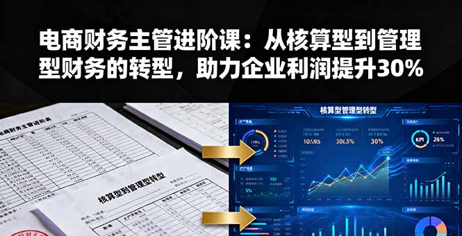 电商财务主管进阶课：从核算型到管理型财务的转型，助力企业利润提升30% - 严选资源大全 - 严选资源大全