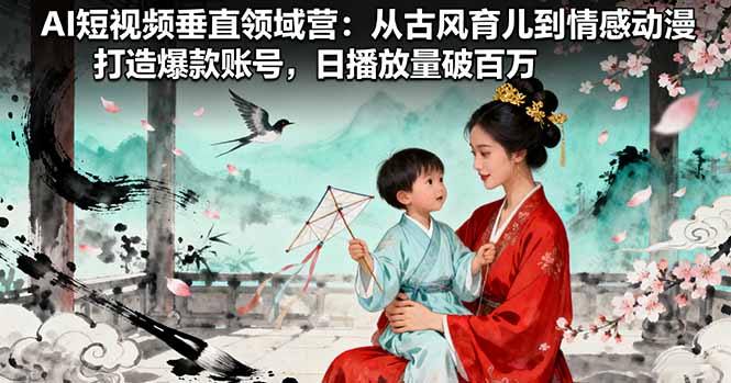 AI短视频垂直领域营:从古风育儿到情感动漫,打造爆款账号,日播放量破百万 - 严选资源大全