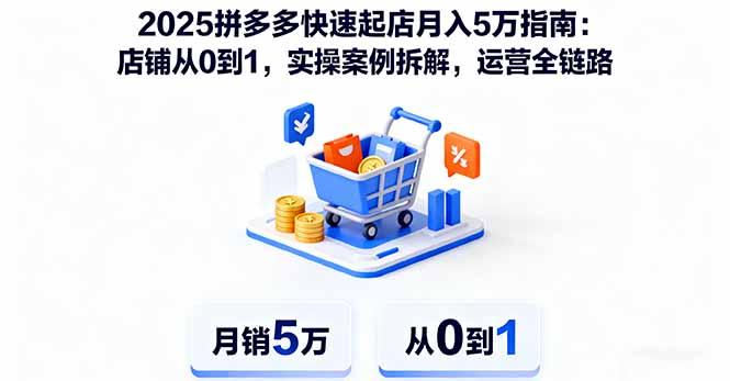2025拼多多快速起店月入5万指南：店铺从0到1，实操案例拆解，运营全链路 - 严选资源大全 - 严选资源大全