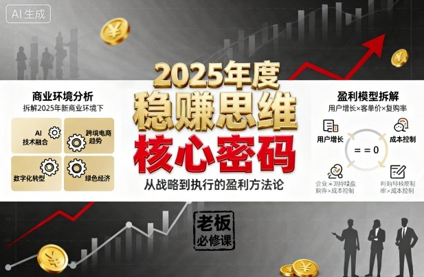 2025年度稳賺思维老板创业营，拆解2025年新商业环境下，企业实现持续盈利的核心密码 - 严选资源大全 - 严选资源大全
