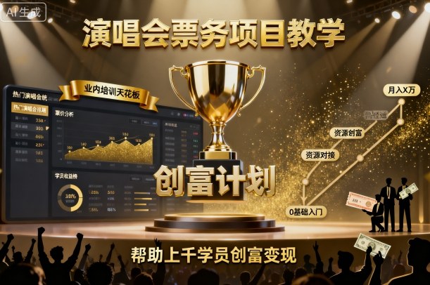 演唱会票务项目教学，业内培训天花板，帮助上千学员创富变现(更新) - 严选资源大全 - 严选资源大全
