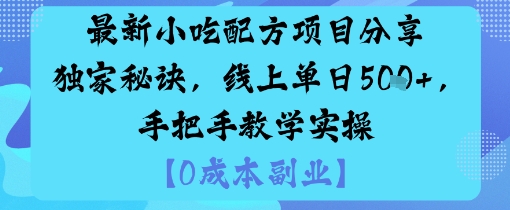 最新小吃配方项目分享独家秘诀，线上单日5张，手把手教学实操 - 严选资源大全 - 严选资源大全
