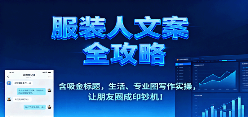 服装人文案全攻略,含吸金标题,生活、专业圈写作实操,让朋友圈成印钞机! - 严选资源大全 - 严选资源大全