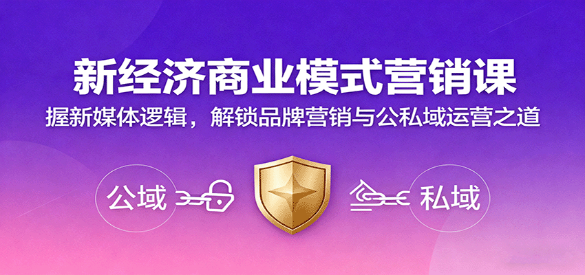 新经济商业模式营销课,握新媒体逻辑,解锁品牌营销与公私域运营之道 - 严选资源大全