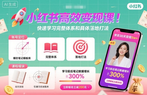 小红书高效变现课，快速学习小红书完整体系和具体落地打法 - 严选资源大全 - 严选资源大全