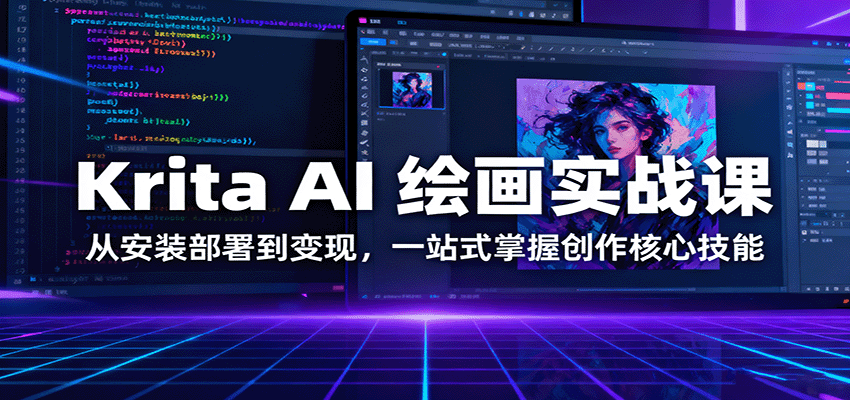 Krita AI 绘画实战课:从安装部署到变现,一站式掌握创作核心技能 - 严选资源大全