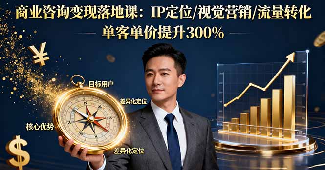 商业咨询变现落地课：IP定位/视觉营销/流量转化，单客单价提升300% - 严选资源大全 - 严选资源大全