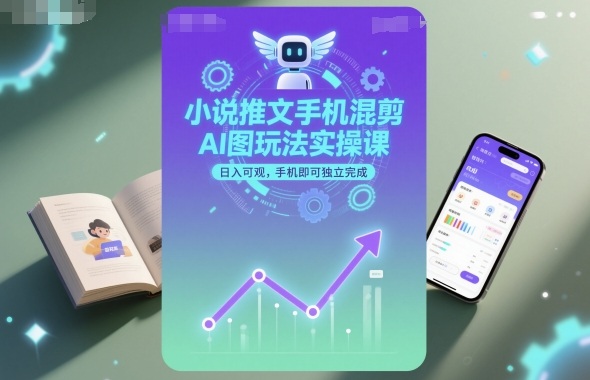 小说推文手机混剪AI图玩法实操课，日入可观，手机即可独立完成 - 严选资源大全 - 严选资源大全