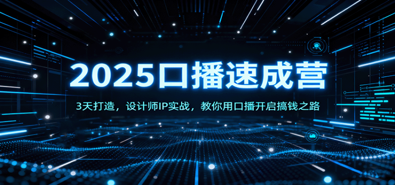 2025口播速成营：3天打造，设计师IP实战，教你用口播开启搞钱之路 - 严选资源大全 - 严选资源大全