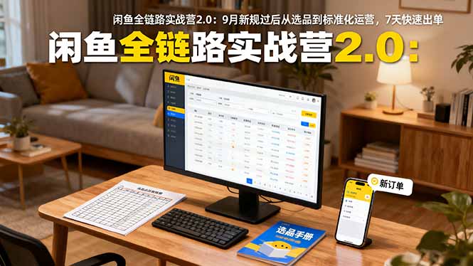 闲鱼全链路实战营2.0：9月新规过后从选品到标准化运营，7天快速出单 - 严选资源大全 - 严选资源大全