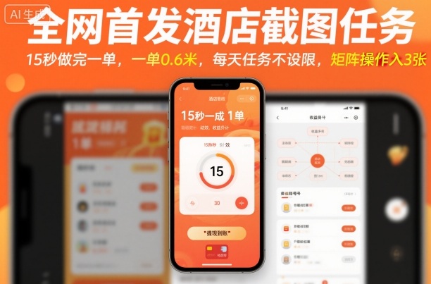 全网首发酒店截图任务，15秒做完一单，一单0.6米，每天任务不设限，矩阵操作日入3张【揭秘】 - 严选资源大全 - 严选资源大全