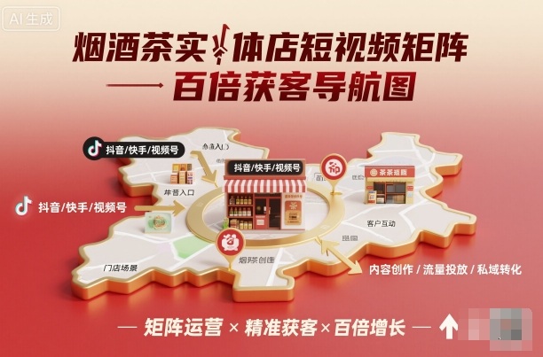 烟酒茶实体店短视频矩阵百倍获客导航图 - 严选资源大全 - 严选资源大全