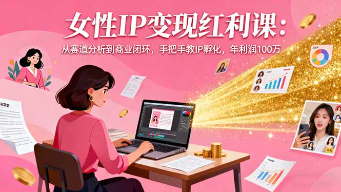女性IP变现红利课：从赛道分析到商业闭环，手把手教IP孵化，年利润100万 - 严选资源大全 - 严选资源大全