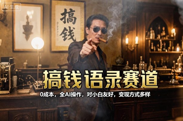 搞钱语录赛道，0成本，全AI操作，对小白友好，变现方式多样 - 严选资源大全 - 严选资源大全