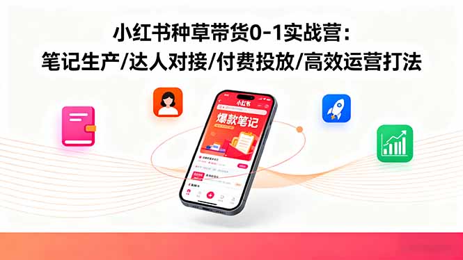 小红书种草带货0-1实战营：笔记生产/达人对接/付费投放/高效运营打法 - 严选资源大全 - 严选资源大全