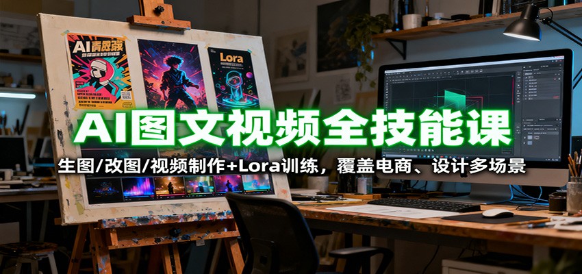 AI图文视频全技能课:生图/改图/视频制作+Lora训练,覆盖电商 、设计多场景 - 严选资源大全