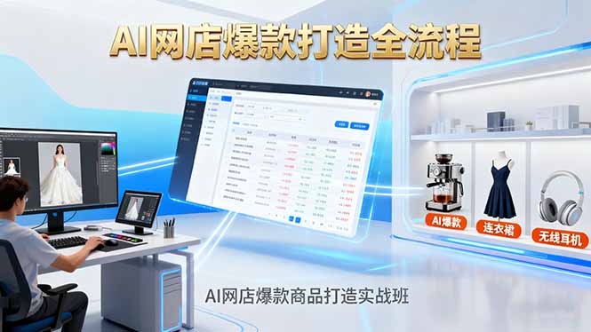 AI网店爆款商品打造实战班:AI技术实现商品图智能处理,快速搭建AI网店 - 严选资源大全