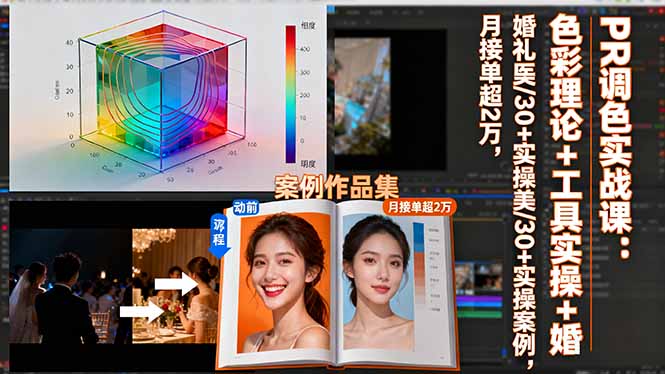 PR调色实战课:色彩理论+工具实操+婚礼医美/30+实操案例,月接单超2万 - 严选资源大全