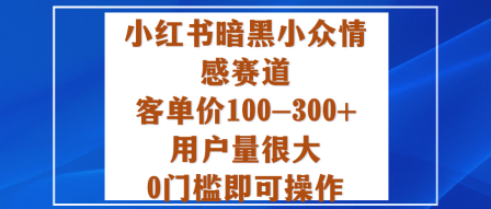 小红书暗黑小众情感赛道,客单价100-300+用户量很大,0门槛即可操作 - 严选资源大全