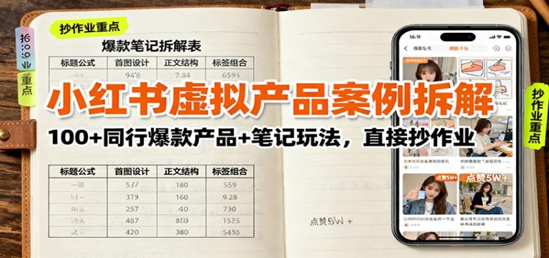 小红书虚拟产品案例拆解:100+同行爆款产品+笔记玩法,直接抄作业 - 严选资源大全 - 严选资源大全