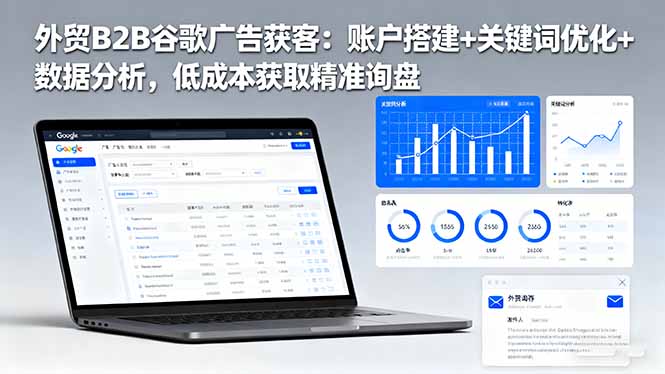 外贸B2B 谷歌广告获客:账户搭建+关键词优化+数据分析 低成本获取精准询盘 - 严选资源大全
