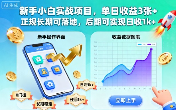 新手小白实战项目,单日收益3张+,正规长期可落地,后期可实现日收1k+【揭秘】 - 严选资源大全