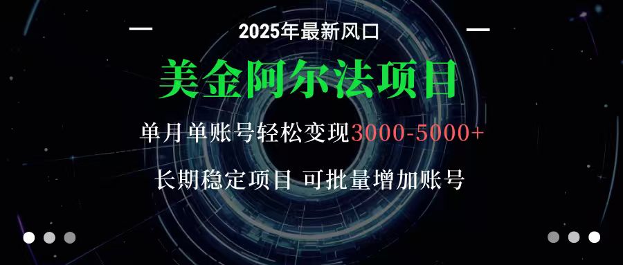 美金阿尔法项目:一部手机每天只需10分钟,轻松稳定赚美元 - 严选资源大全