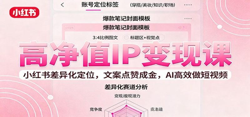 高净值IP变现课:小红书差异化定位,文案点赞成金, AI高效做短视频 - 严选资源大全 - 严选资源大全