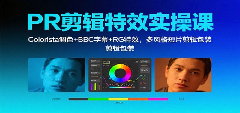PR剪辑特效实操课:Colorista调色+BBC字幕+RG特效,多风格短片剪辑包装 - 严选资源大全 - 严选资源大全