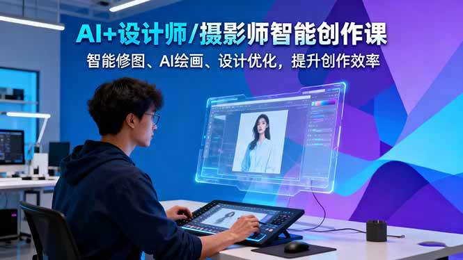 AI+设计师/摄影师智能创作课:智能修图、AI绘画、设计优化,提升创作效率 - 严选资源大全