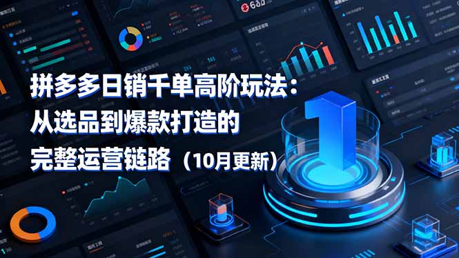 拼多多日销千单高阶玩法:从选品到爆款打造的完整运营链路(10月更新 - 严选资源大全