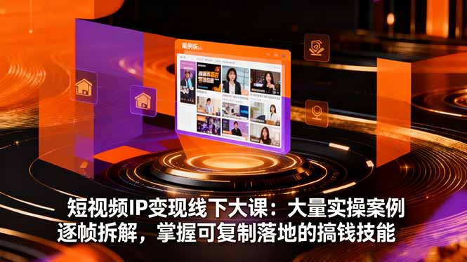 短视频IP变现线下大课：大量实操案例逐帧拆解，掌握可复制落地的搞钱技能 - 严选资源大全