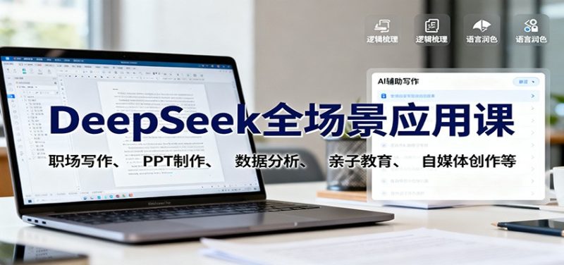 DeepSeek全场景应用课:职场写作、 PPT制作、数据分析、亲子教育、自媒体创作等 - 严选资源大全 - 严选资源大全