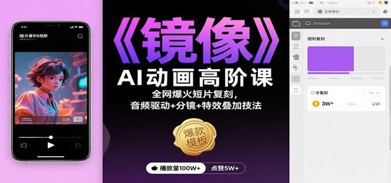 《镜像》AI动画高阶课：全网爆火短片复刻，音频驱动+分镜+特效叠加技法 - 严选资源大全 - 严选资源大全