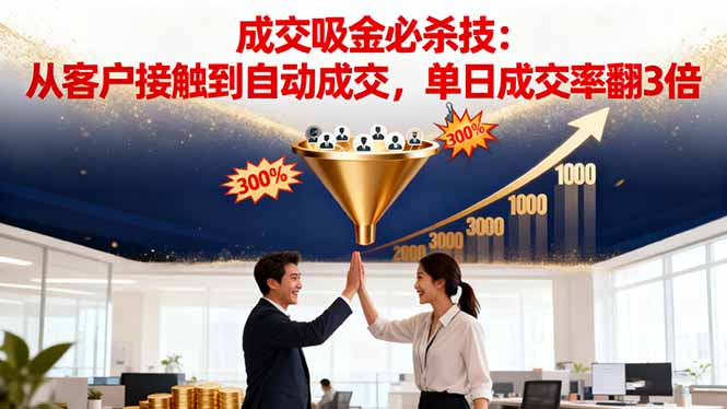 吸金成交营销必杀技:从客户接触到自动成交,单日成交率翻3倍 - 严选资源大全