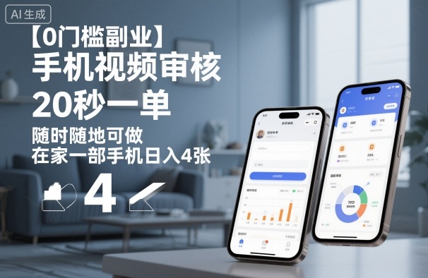 【0门槛副业】手机视频审核,20秒一单,随时随地可做,在家一部手机日入4张【揭秘】 - 严选资源大全