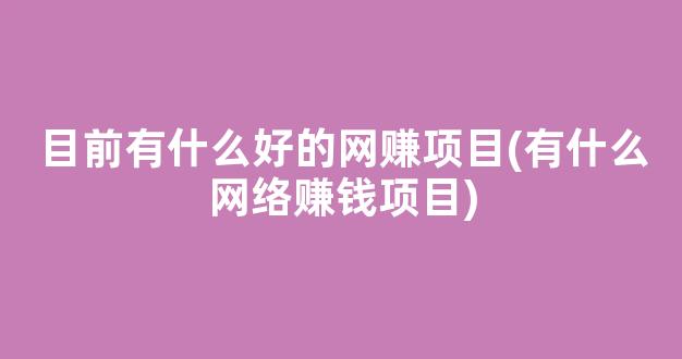目前有什么好的网赚项目(有什么网络赚钱项目) - 严选资源大全 - 严选资源大全