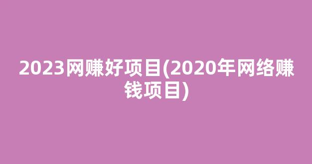 2023网赚好项目(2020年网络赚钱项目) - 严选资源大全