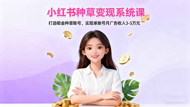 小红书种草变现系统课：打造吸金种草账号，实现单账号月广告收入3-5万元 - 严选资源大全