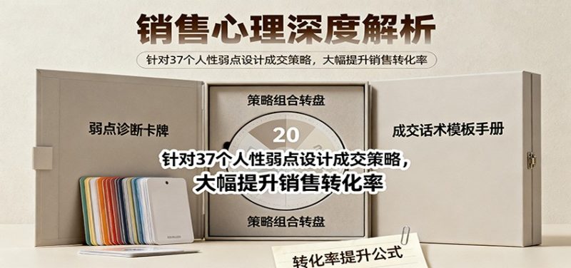 销售心理深度解析：针对37个人性弱点设计成交策略，大幅提升销售转化率！ - 严选资源大全 - 严选资源大全
