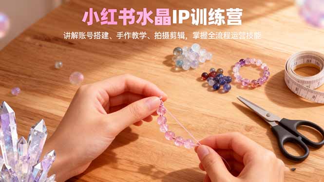 小红书水晶IP训练营，讲解账号搭建、手作教学、拍摄剪辑，全流程运营技能 - 严选资源大全 - 严选资源大全
