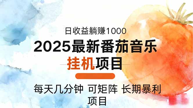 2025年最新番茄音乐人挂机项目,每天几分钟,月入1000+,可矩阵,一台… - 严选资源大全