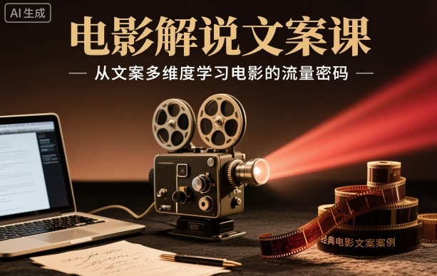 电影解说文案课，从文案多维度学习电影的流量密码 - 严选资源大全