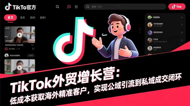 TikTok外贸增长营：低成本获取海外精准客户，实现公域引流到私域成交闭环 - 严选资源大全