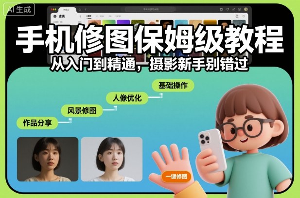 手机修图保姆级教程，从入门到精通，摄影新手别错过 - 严选资源大全