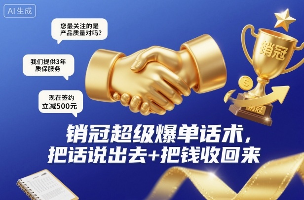 销冠超级爆单话术，把话说出去+把钱收回来 - 严选资源大全 - 严选资源大全